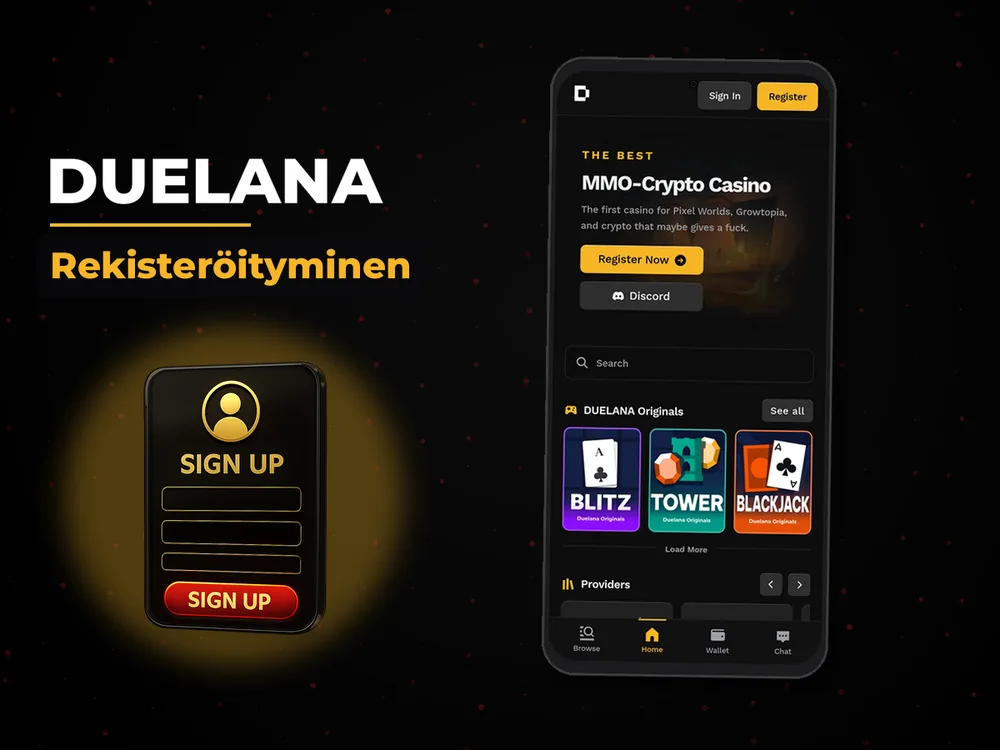 Duelana - Rekisteröityminen